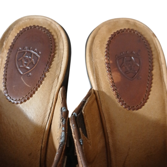 ARIAT Western Mules Distressed Studded Leather Bootie Size 7 - Picture 4 of 15